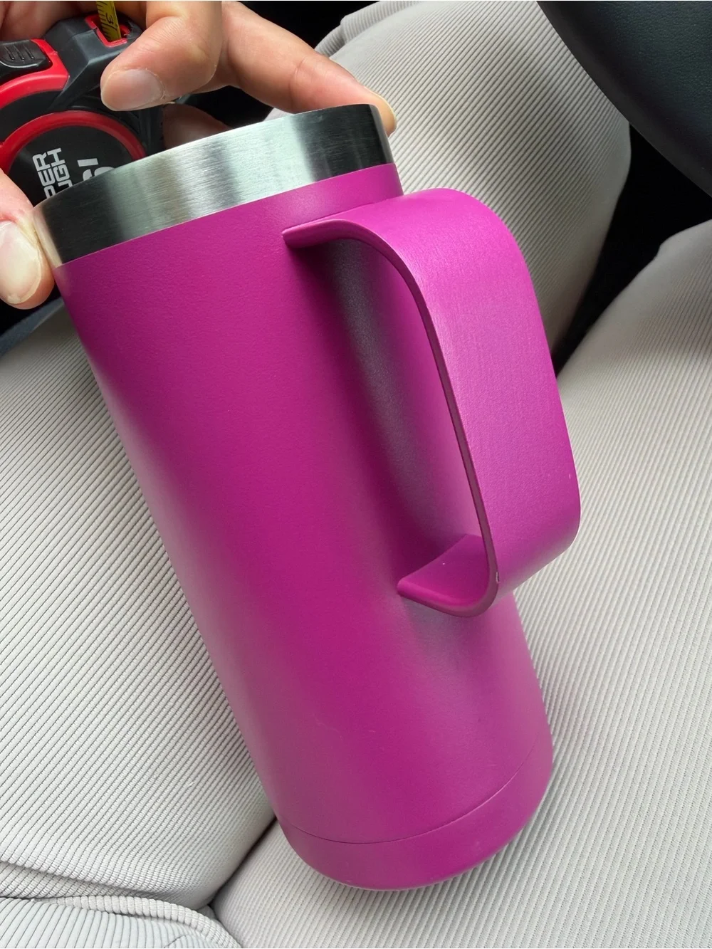 Bright Pink RTIC Stainless Travel Mug with Handle
